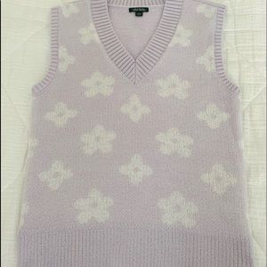 Lavender Floral Sweater Vest